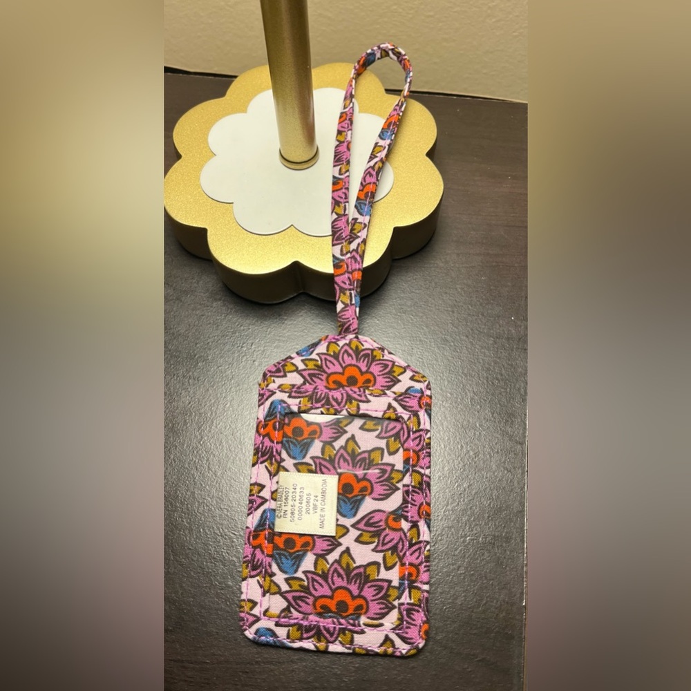 Vera Bradley Cotton Essential Luggage Tag Scaevola Fan NWOT - Picture 8 of 8